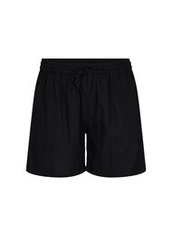 Lösa shorts i bomullsblandning med linne, Black