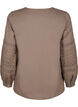 Långärmad blus med dekorativa detaljer, Caribou, Packshot image number 1