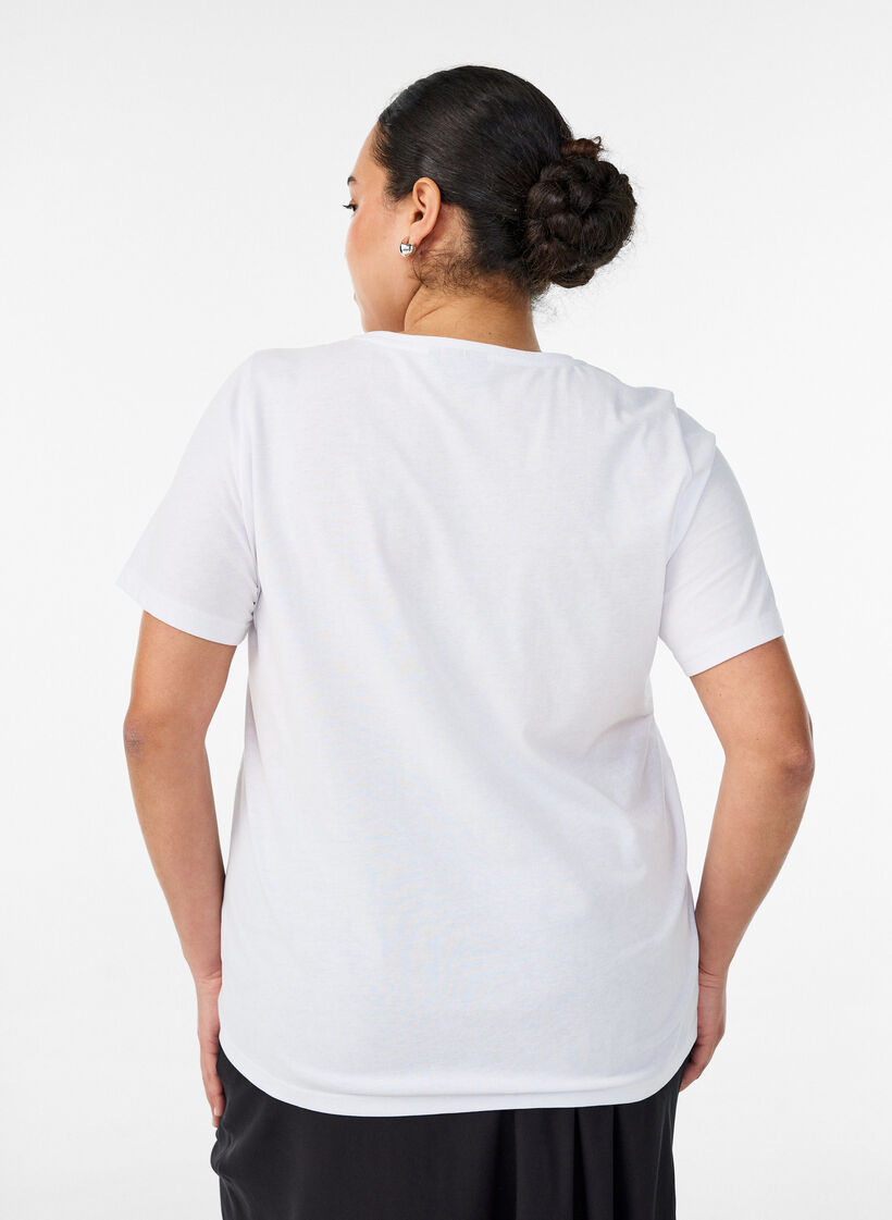 T-shirt med tryck, Vit, Model image number 2