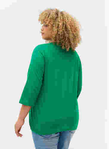 Bomullsblus med 3/4-ärmar, Jolly Green, Model image number 1