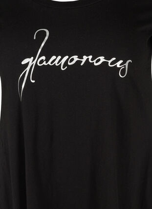 A-linjeformad t-shirt i bomull, Black GLAMOROUS, Packshot image number 2