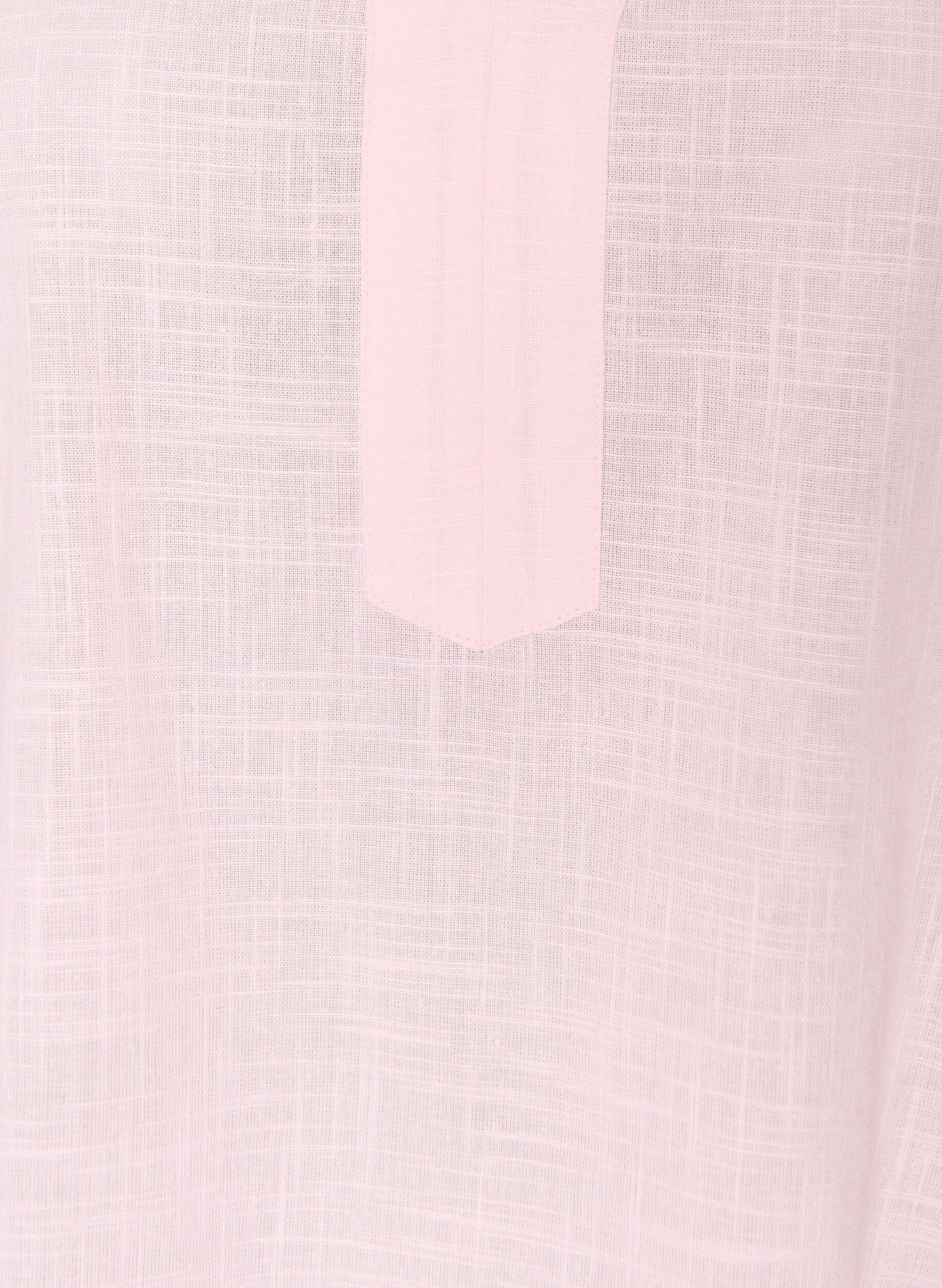 ZizziTunika i bomull med v-ringning, Rosa, Packshot image number 2