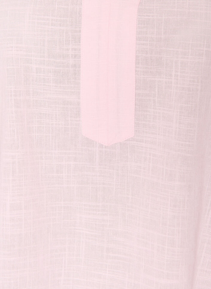 Tunika i bomull med v-ringning, Rosa, Packshot image number 2