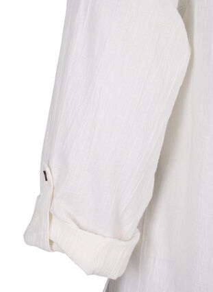 Randig klänning i bomull och linne, White, Packshot image number 3