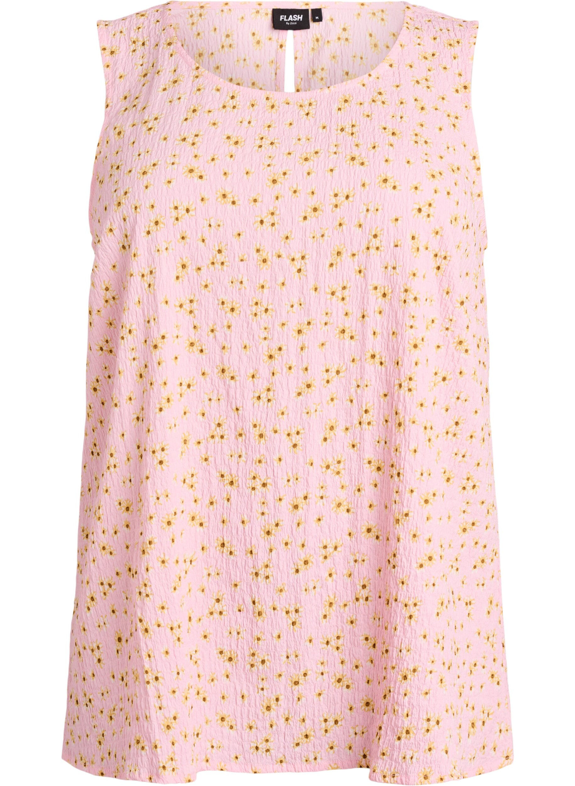 Zizzi&Auml;rmelloses Top mit Struktur, Rosa, Packshot image number 0