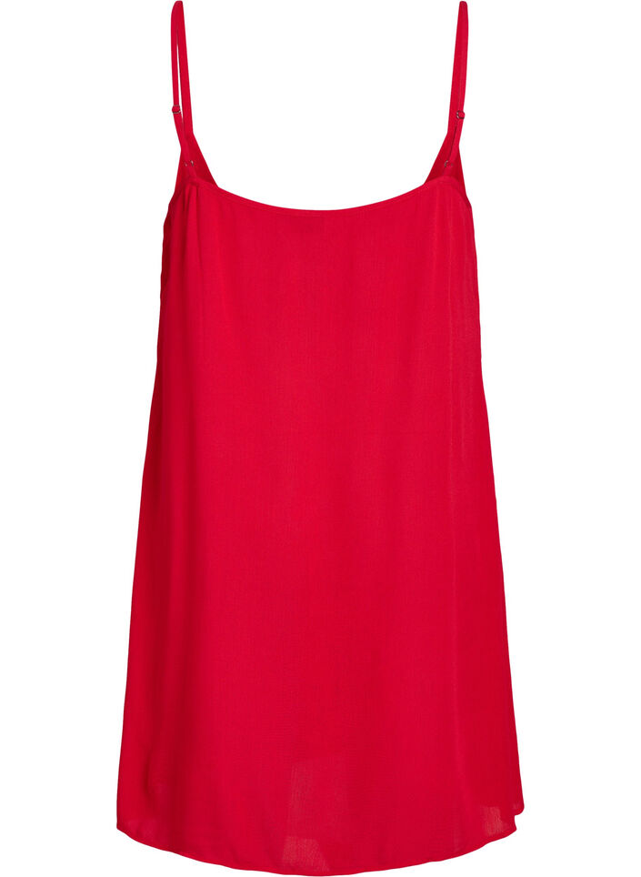 Enfärgad slipklänning i viskos, Röd, Packshot image number 1