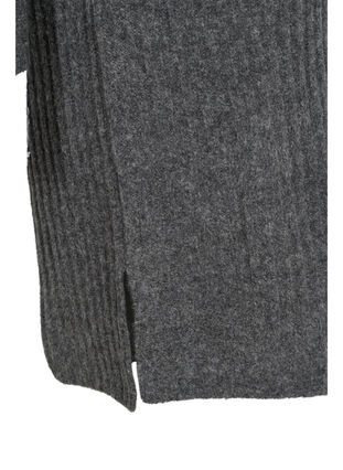 Stickad klänning i ribbstruktur, Dark Grey Melange, Packshot image number 3