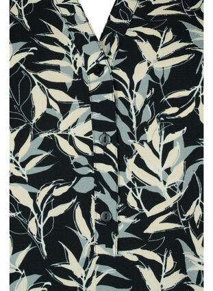 V-ringad blus med mönster och långa ärmar, Leaf AOP, Packshot image number 2