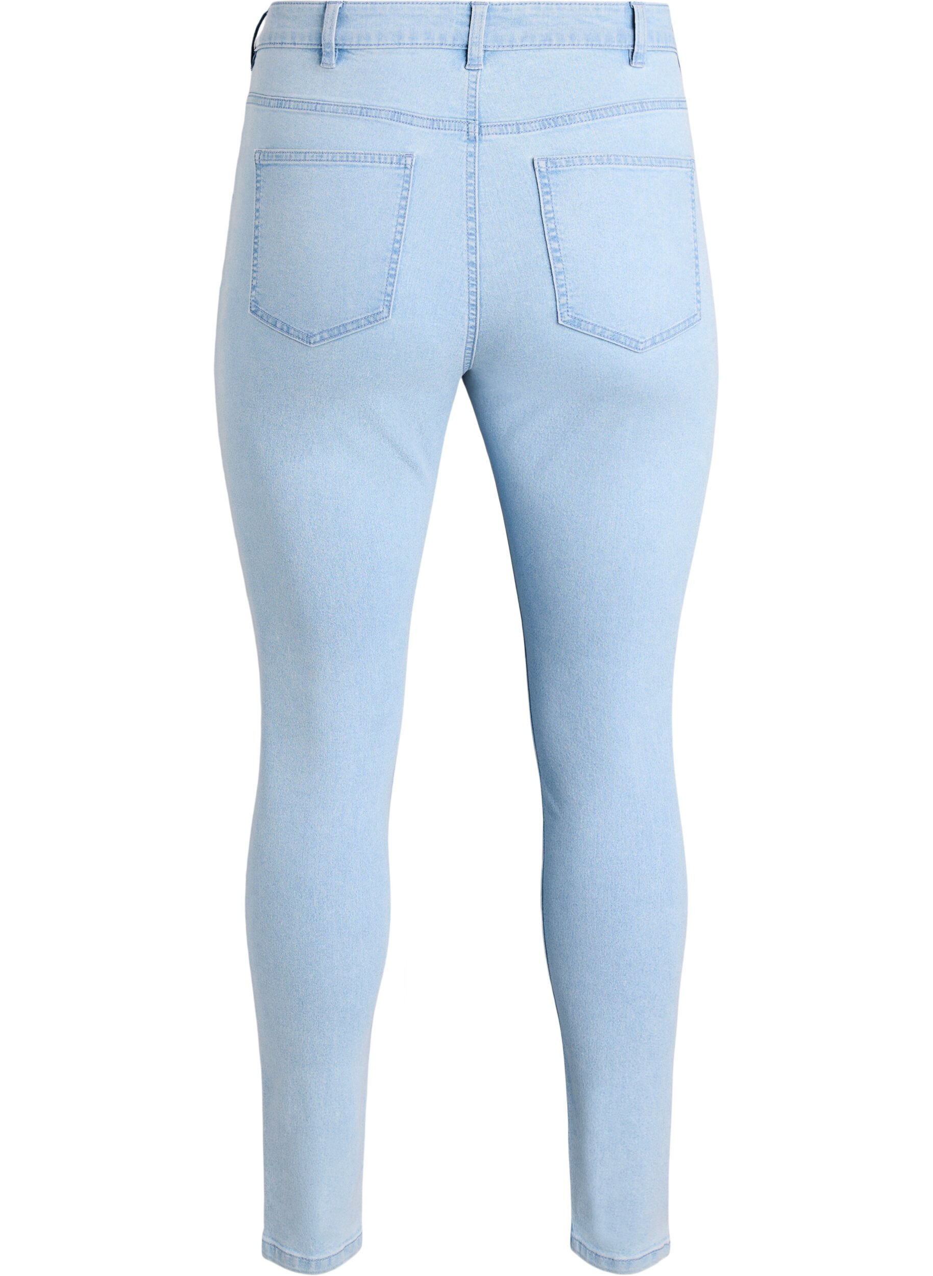 ZizziAmy jeans med h&ouml;g midja och supersmal passform, Bl&aring;, Packshot image number 1