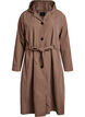 Trenchcoat med huva och knytsk&auml;rp, Brun, Packshot image number 0