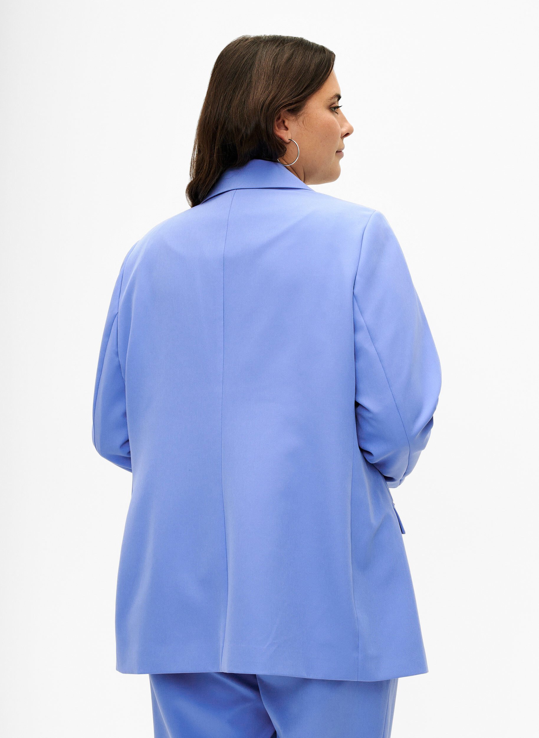 Zizzi Klassisk blazer med knapp, Wedgewood, Model image number 1