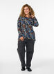M&ouml;nstrad blus med l&aring;nga &auml;rmar, Bl&aring;, Model image number 1