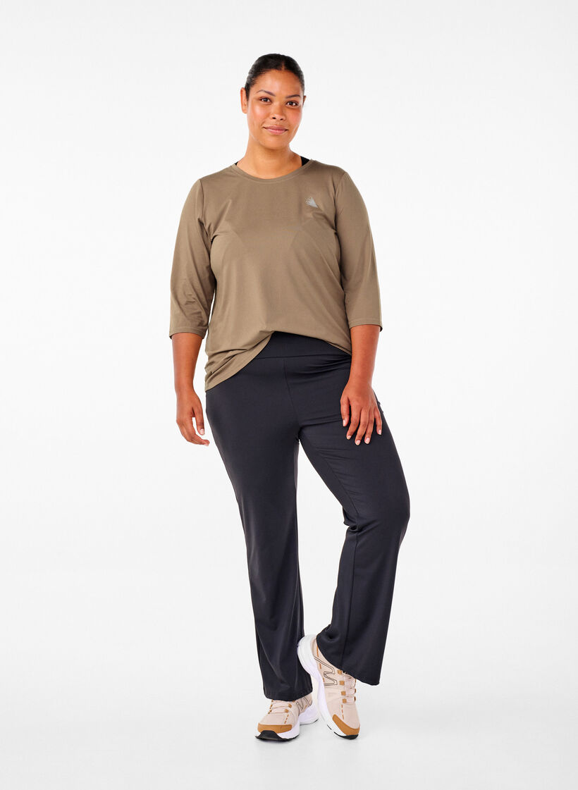 Tr&auml;ningstr&ouml;ja med 3/4 &auml;rmar, Beige, Model image number 1