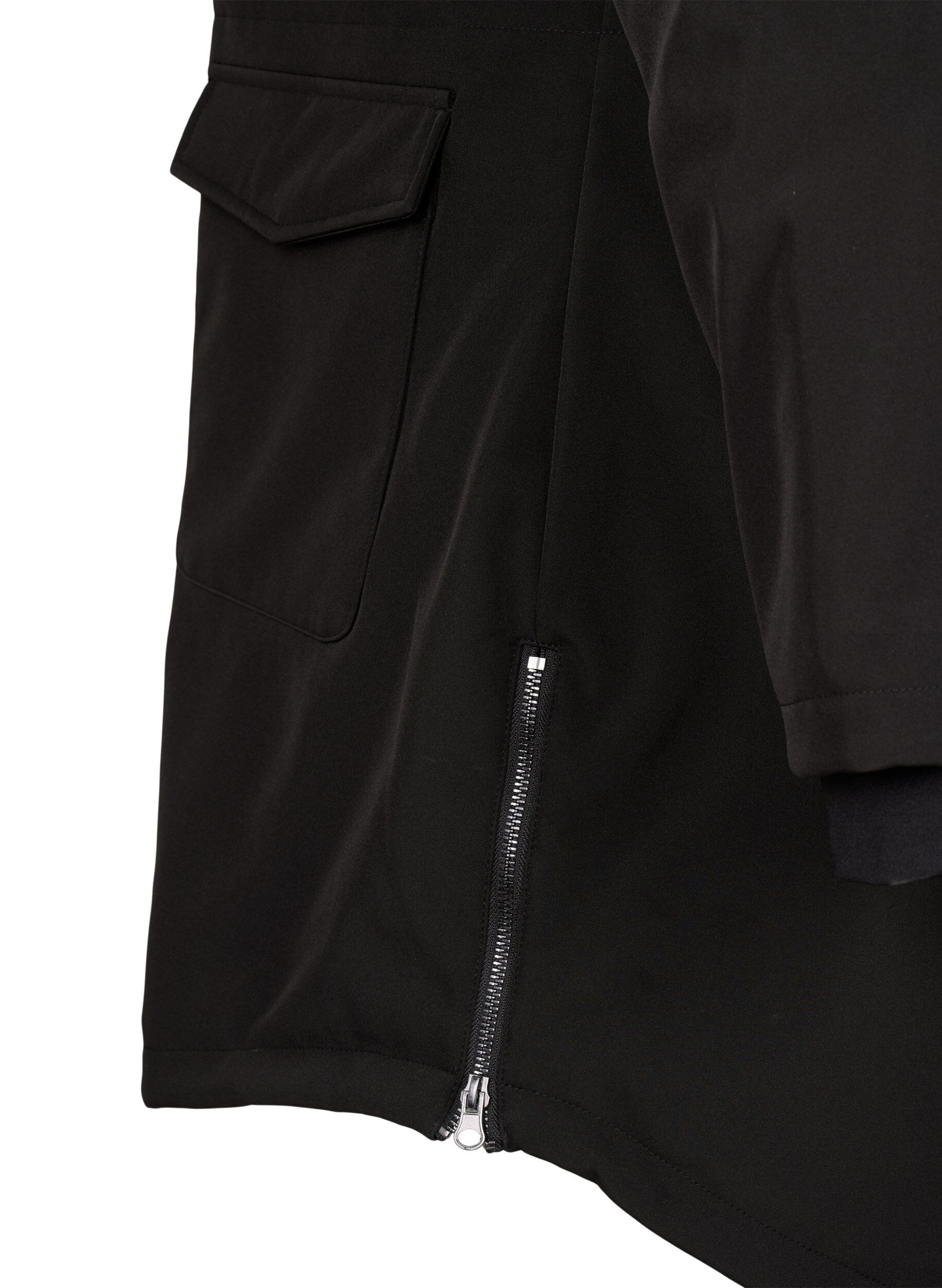 ZizziVattenavvisande softshelljacka med quiltat foder, Svart, Packshot image number 4