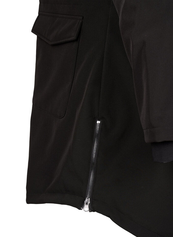 Vattenavvisande softshelljacka med quiltat foder, Svart, Packshot image number 4
