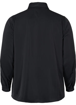 Enfärgad skjorta med fransar, Black, Packshot image number 1