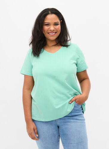 Basis t-shirt, Dusty Jade Green, Model image number 0