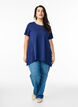 T-shirt med rund hals och A-linjeform, Bl&aring;, Model image number 1