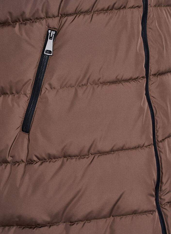 L&aring;ng v&auml;st med huva och fickor, Brun, Packshot image number 3