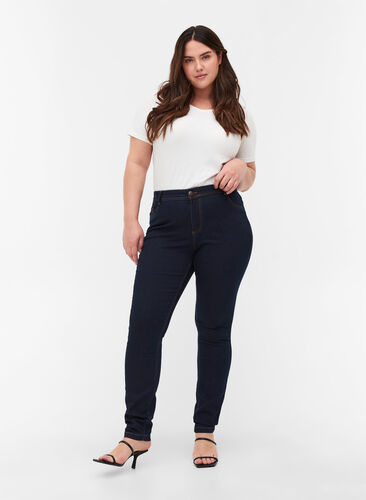 Extra slim Amy jeans med hög midja, 1607B Blu.D., Model image number 0