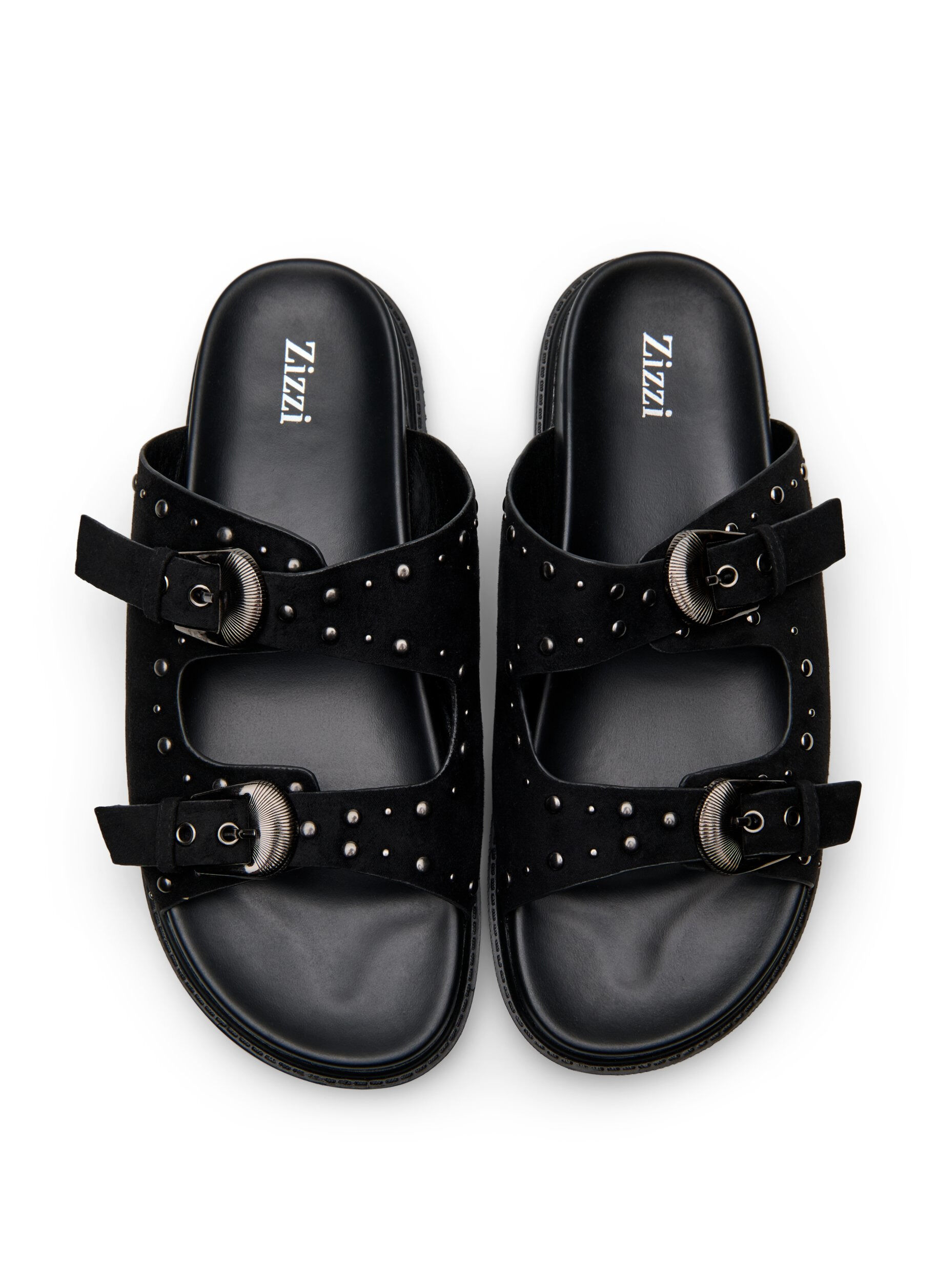 Zizzi Wide fit - Sandal med nitar, Svart, Packshot image number 2