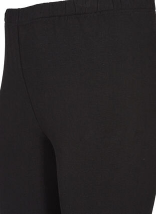 Fodrade leggings i bomull, Black, Packshot image number 3