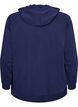 Kofta i sweatshirt material med huva och fickor, Bl&aring;, Packshot image number 1