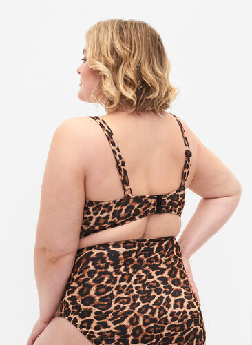 Bikini-bh med leopardtryck och korsade band, Autentic Leopard, Model image number 1