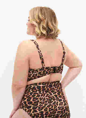 Bikini-bh med leopardtryck och korsade band, Autentic Leopard, Model image number 1