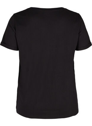 Tränings-t-shirt i bomull med tryck, Black Red Splash, Packshot image number 1