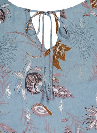 Långärmad klänning med blommönster, Light Blue AOP, Packshot image number 2