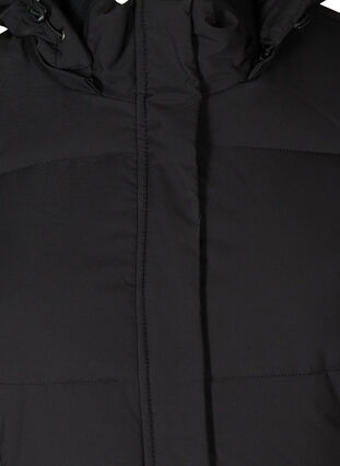 Lång vinterjacka med justerbar midja, Black, Packshot image number 2