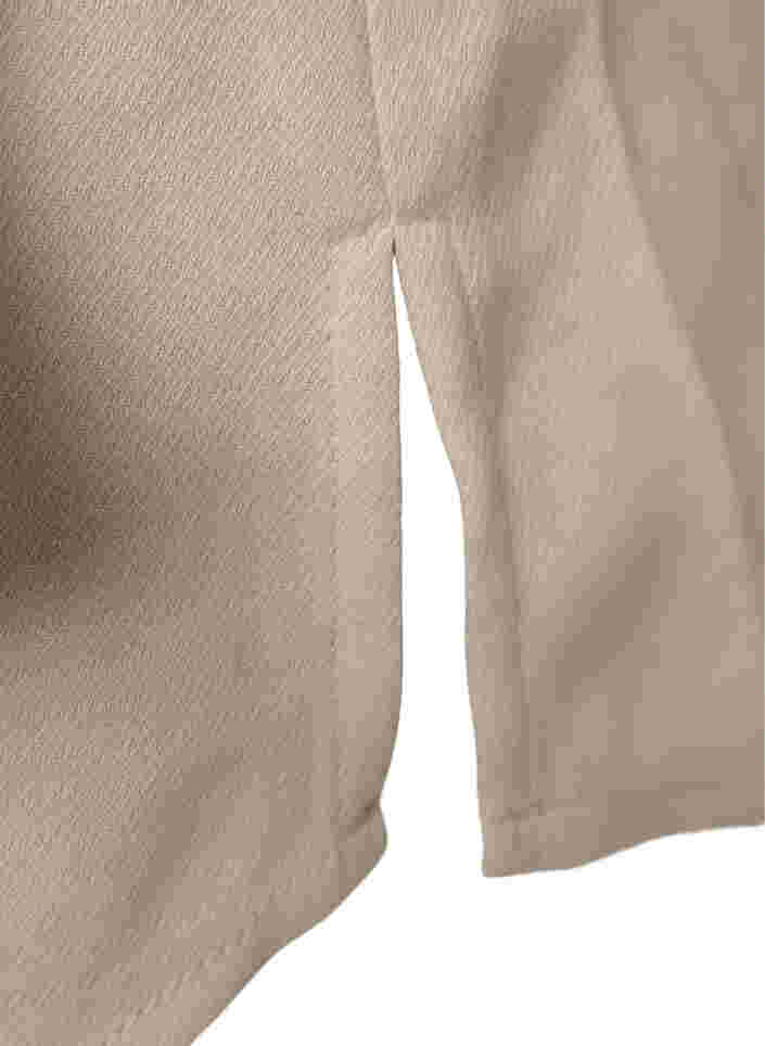 Långärmad tunika med volangkrage, Warm Off-white, Packshot image number 3