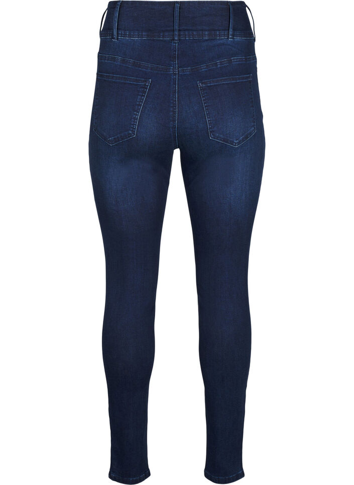 Superslimmade Bea-jeans med extra hög midja, Dark Blue, Packshot image number 1