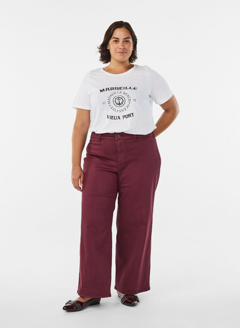 T-shirt med tryck, Vit, Model image number 1