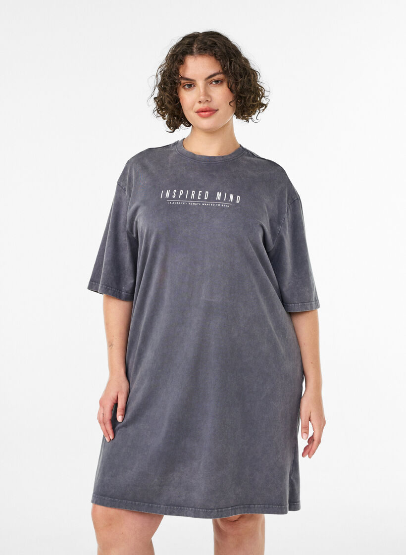 L&ouml;s t-shirtkl&auml;nning med tv&auml;ttad look, Gr&aring;, Model image number 0