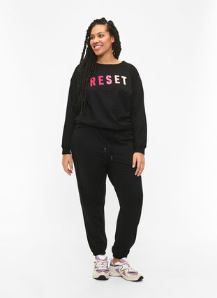 Sweatshirt med text, Black W. Reset, Model image number 3