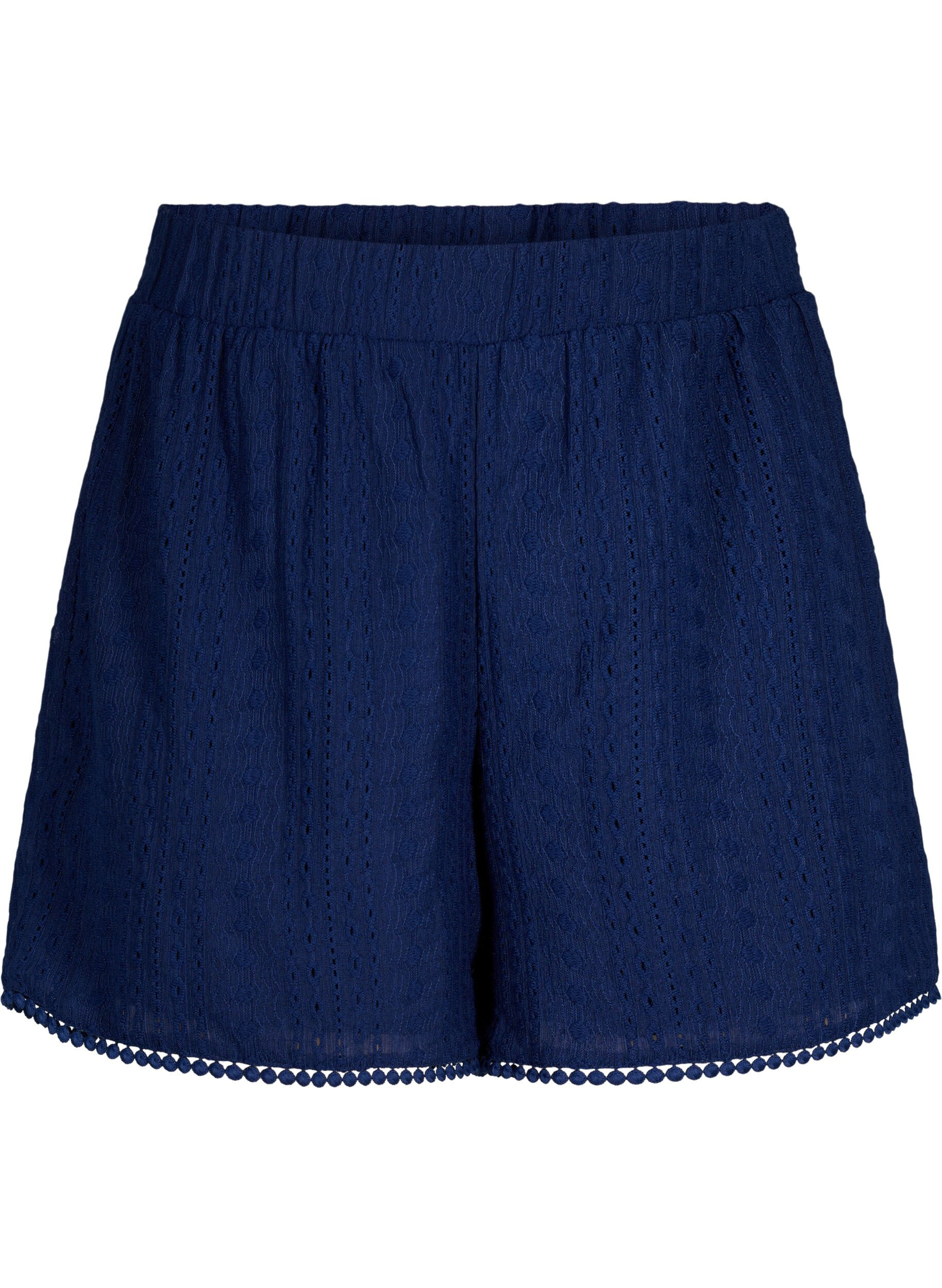 Zizzi Shorts med strukturm&ouml;nster, Medieval Blue, Packshot image number 0