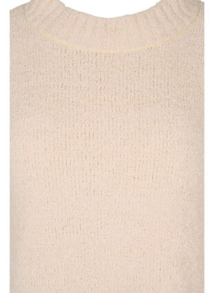 Lång stickad tröja i mjuk teddy, Pumice Stone, Packshot image number 2