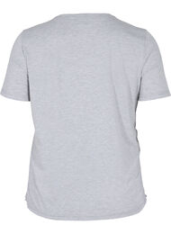 Croppad t-shirt med snörning, Light Grey Melange