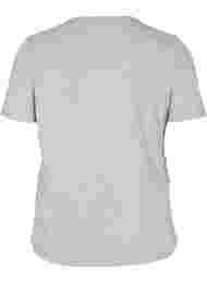 Croppad t-shirt med snörning, Light Grey Melange