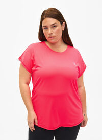 Kortärmad tränings-t-shirt, Neon Diva Pink, Model
