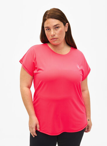 Kortärmad t-shirt för träning, Neon Diva Pink, Model image number 0