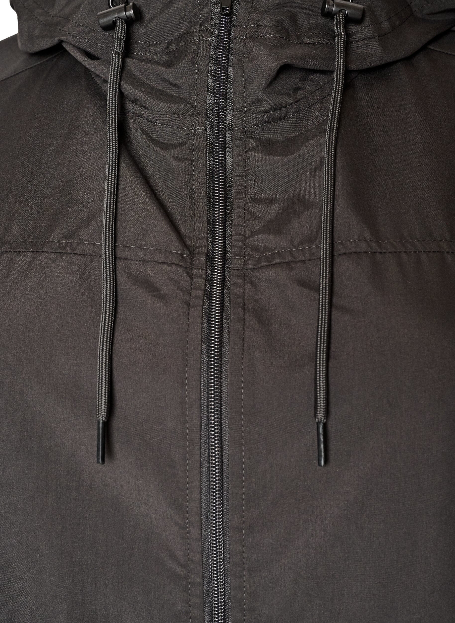 ZizziL&auml;ttviktig parkas med huva, Svart, Packshot image number 2