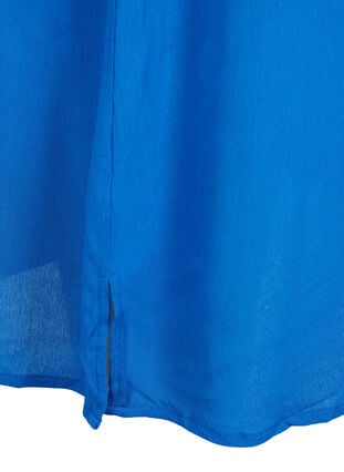 Skjortklänning i viskos med korta ärmar, Victoria blue, Packshot image number 3