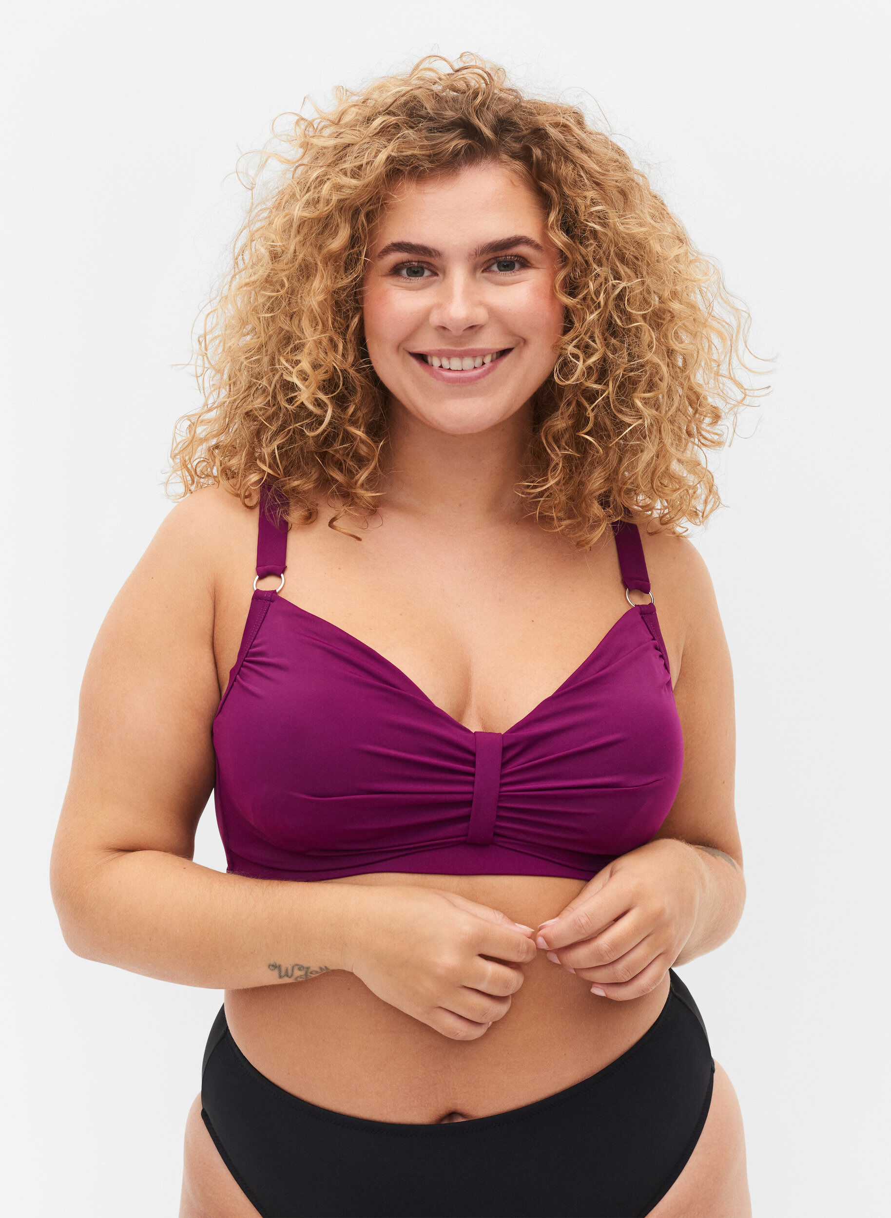 Zizzi Bikini&ouml;verdel, Dark Purple, Model image number 0