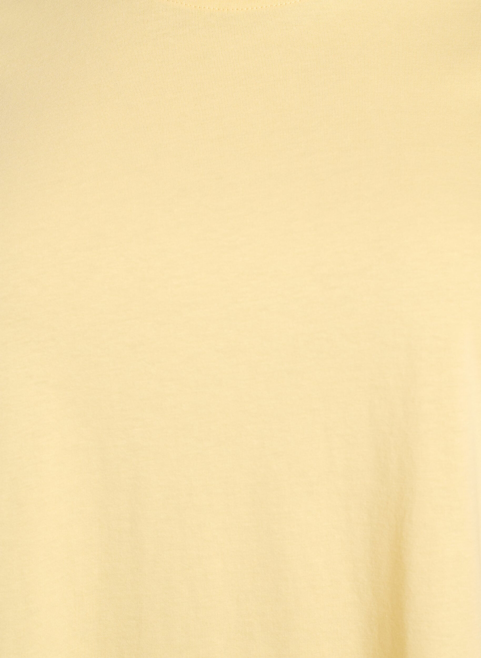Zizzi Enkel t-shirt i bomull med rund halsringning, Gul, Packshot image number 2