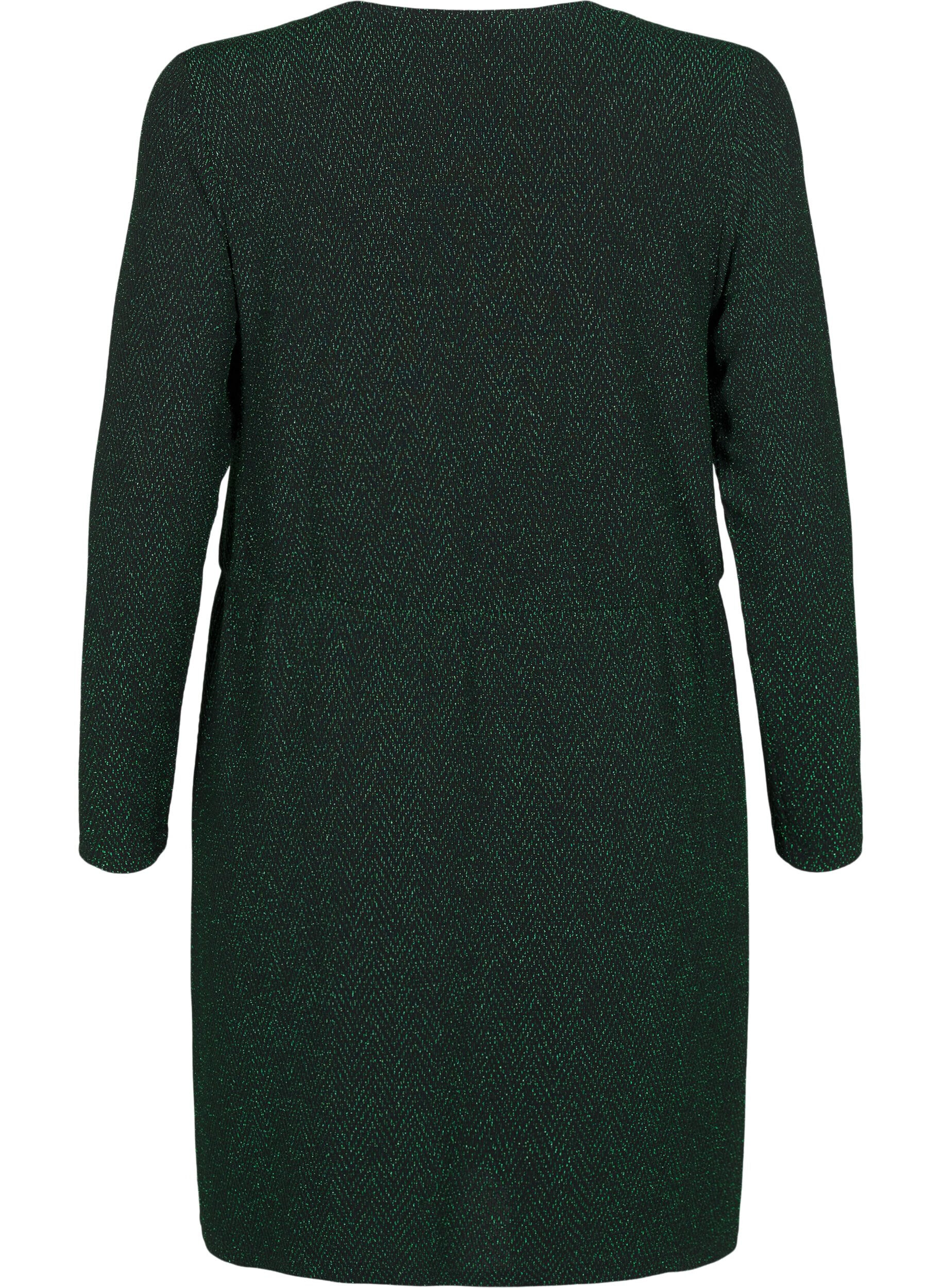 Zizzi Glitterkl&auml;nning med sicksackm&ouml;nster, Scarab ZigZagShimmer, Packshot image number 1