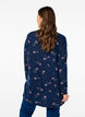 Blommig blus med l&aring;nga &auml;rmar, Bl&aring;, Model image number 2