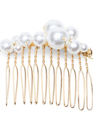 3-pack hårspännen med pärlor, Pearl, Packshot image number 1